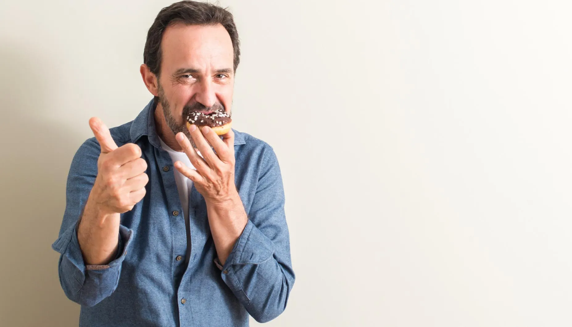 man with donut