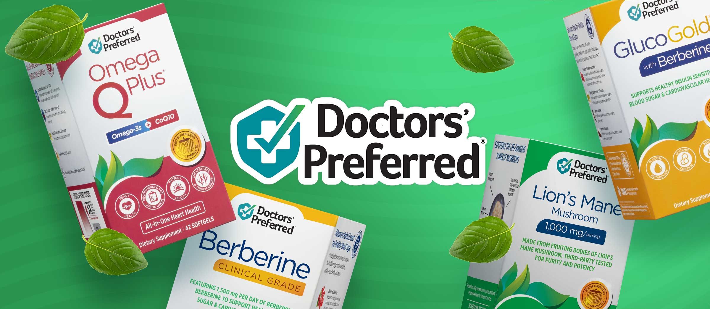 Doctors' Preferred hero graphic with products